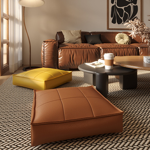 地上蒲团坐垫客厅卧室沙发踏脚皮革矮坐墩座垫家用休闲懒人沙发垫