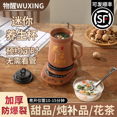 物醒迷你紫砂庭院烤奶加电热便携式烧水杯养生壶一人小型电炖煮杯