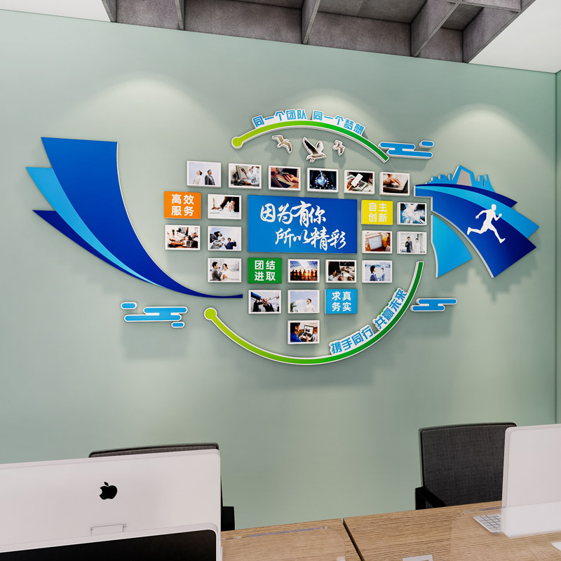 企业团队员工风采照片墙公司文化墙办公室墙面装饰文化墙贴背景墙,家居饰品,软装墙贴,淘宝优惠券,粉丝福利购,淘宝优惠卷