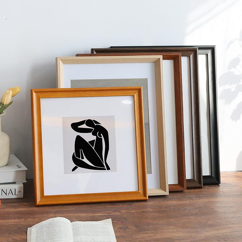 实木相框定制任意尺寸海报十字绣钻石画 画订做卷纸摆台装裱画 画