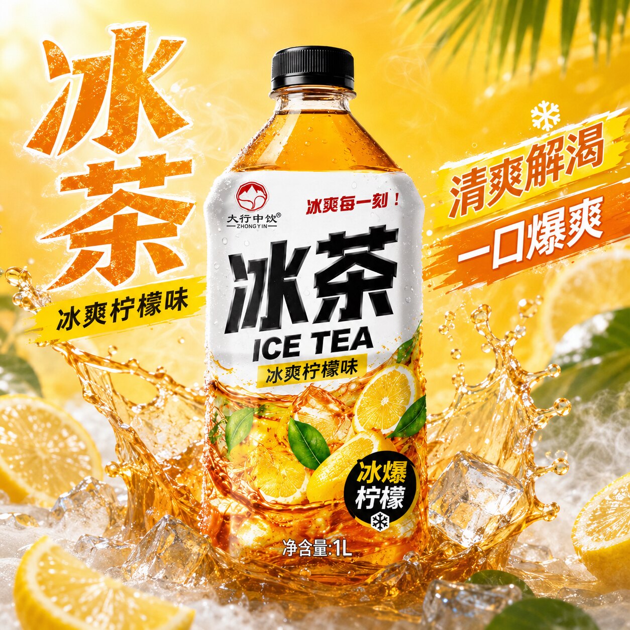 【换季清仓】冰茶整箱1升大瓶装柠檬红茶风味饮料好喝不贵无负担