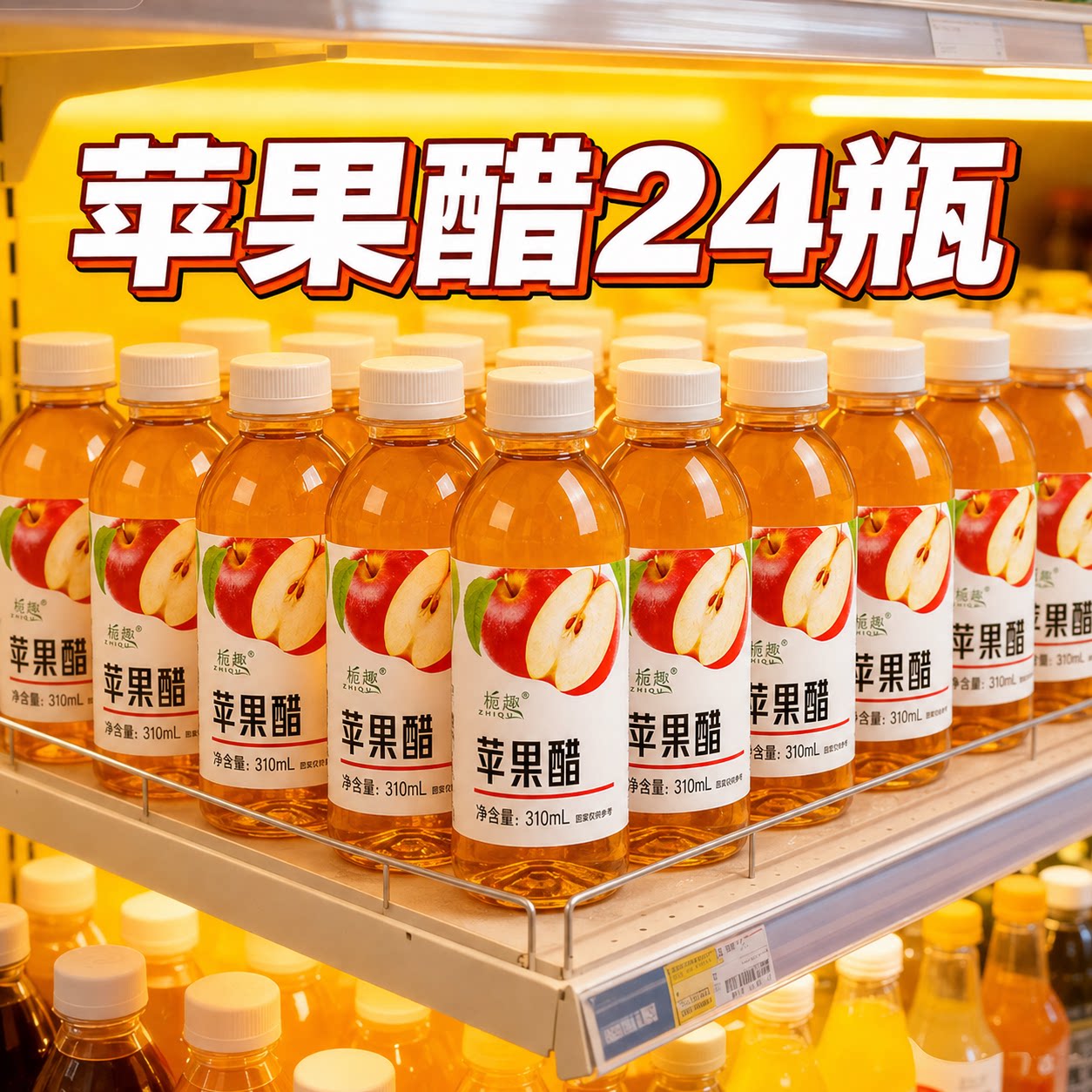 正宗苹果醋果味饮料310ml瓶装整箱酸甜爽口网红饮品整箱