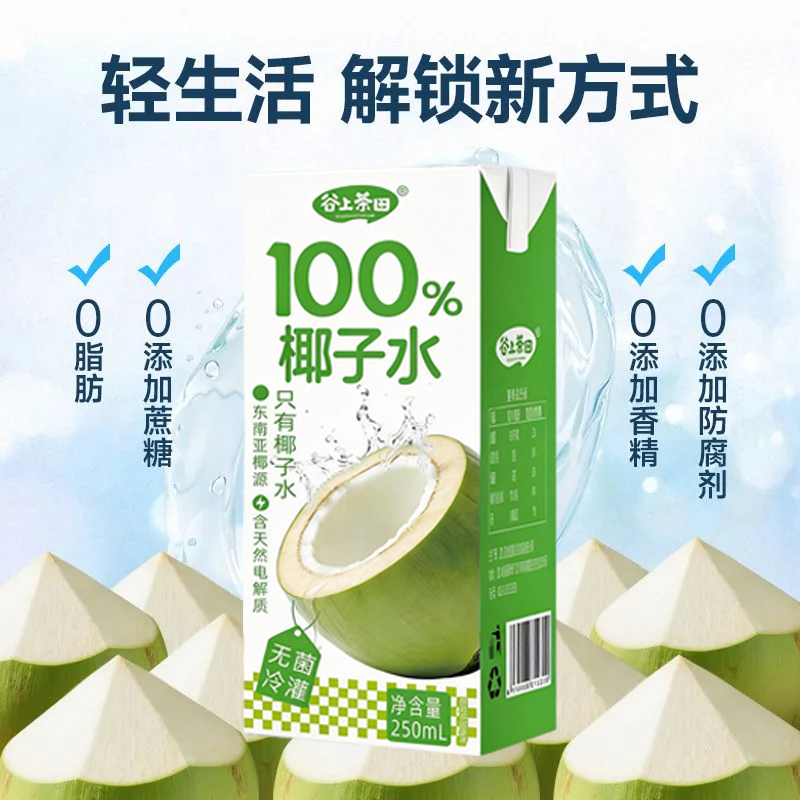 新品尝鲜100%椰子水250ml*10盒整箱喝电解质水无糖饮品果汁椰汁水,咖啡/麦片/冲饮,果味/风味/果汁饮料,淘宝优惠券,粉丝福利购,淘宝优惠卷