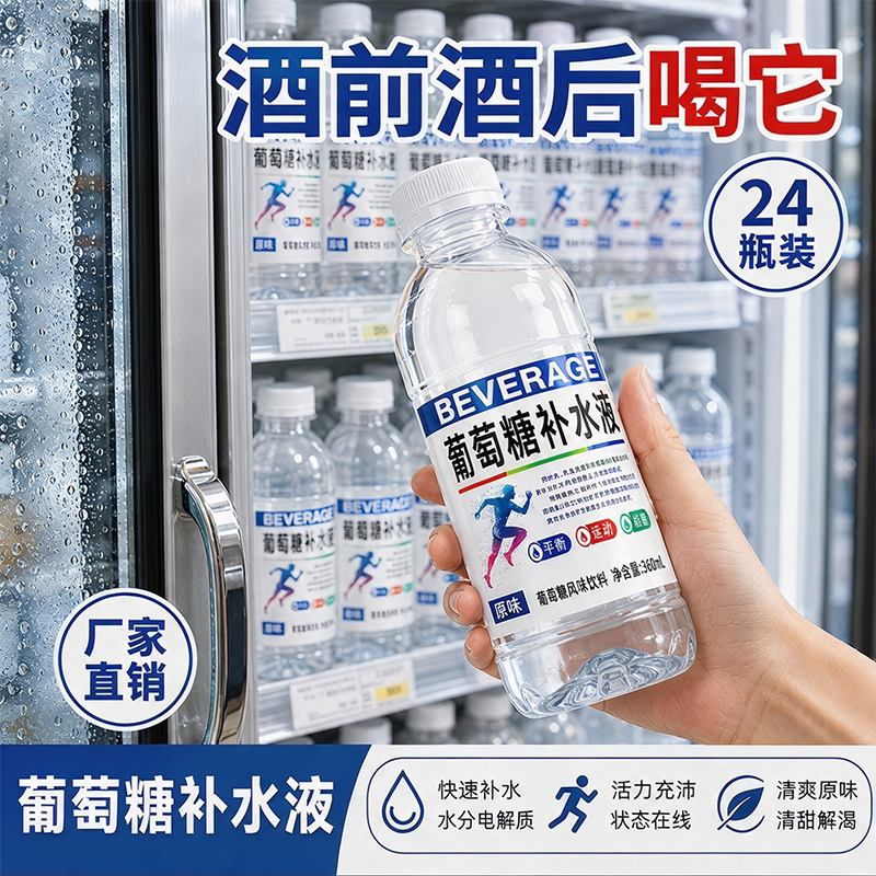 【巨划算】葡萄糖补水液整箱360ml/瓶装网红运动饮料补充能量补水