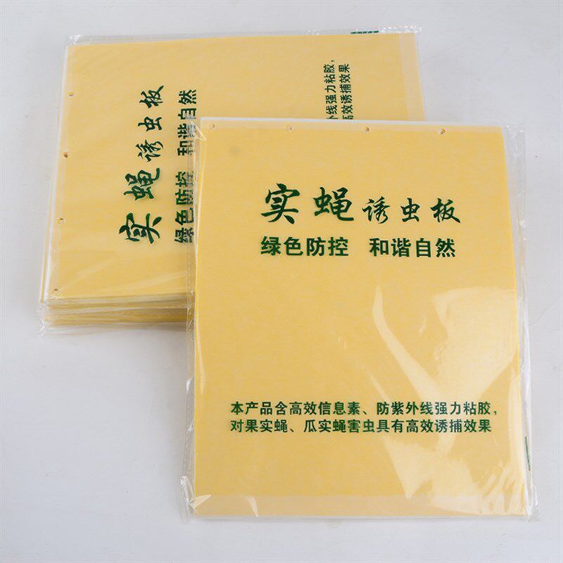 双面果蝇针蜂粘粘虫板板瓜实蝇粘胶板诱粘板果蝇引诱剂桔小实蝇性