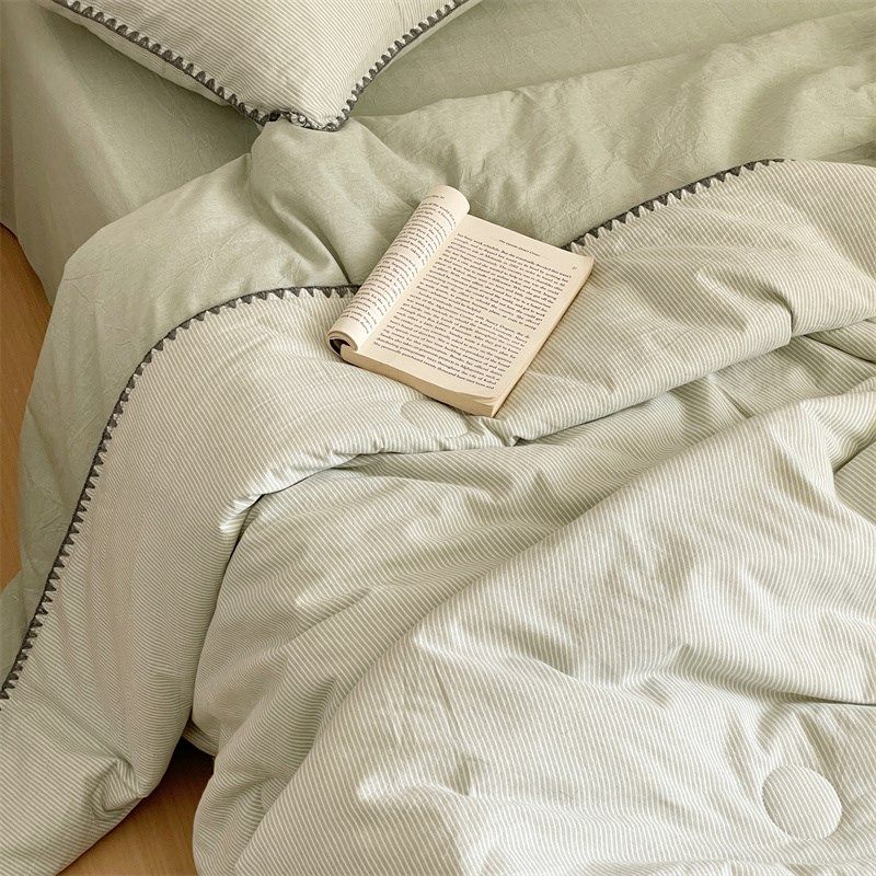 A类全棉水洗棉大豆纤维夏凉被双人可机洗纯棉空调被四件套薄被子