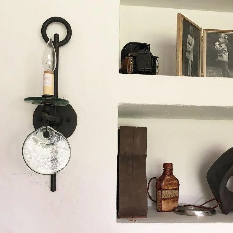 法式简约壁灯 铁艺复古个性客厅背景墙灯温馨卧室美术床头灯