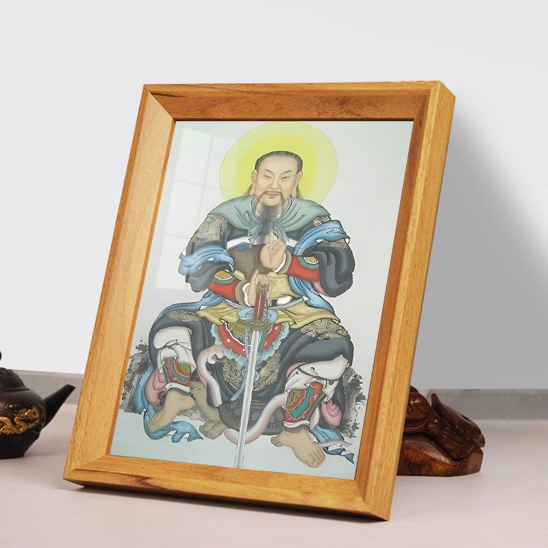真武大帝画像玄武大帝神像相框摆台摆件佑圣真君玄天上帝挂画高清,家居饰品,国画,淘宝优惠券,粉丝福利购,淘宝优惠卷