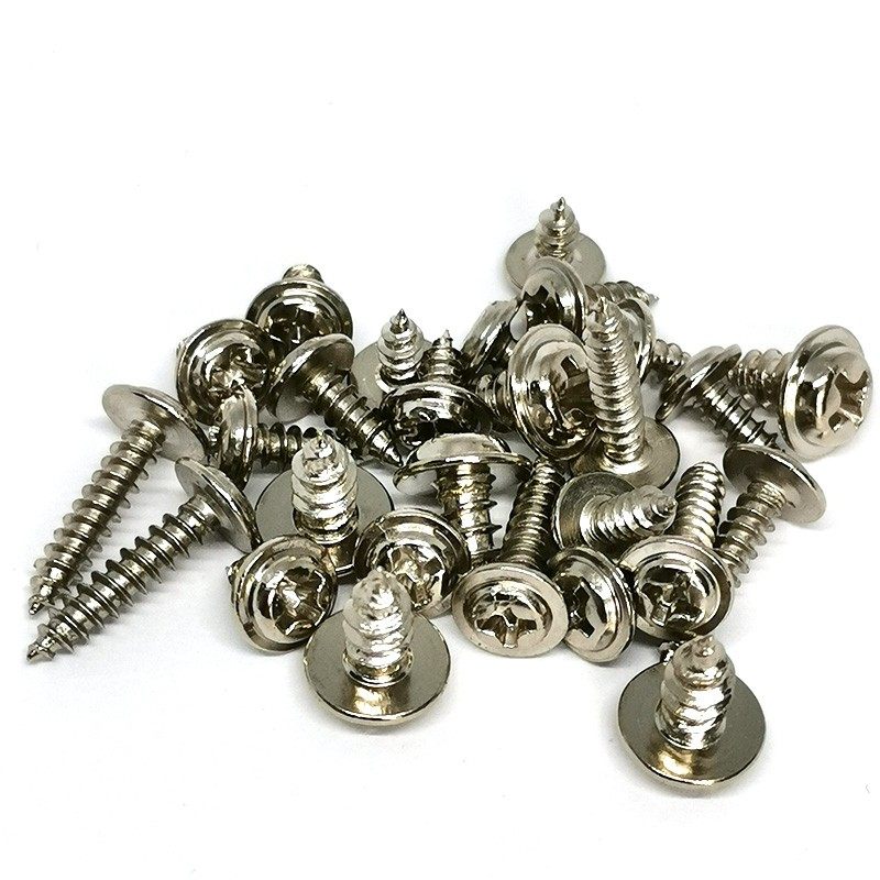圆头带垫自攻PWA镀镍 盘头尖尾十字螺钉带介垫片 M1.7 2 2.3 2.6,五金/工具,螺钉,淘宝优惠券,粉丝福利购,淘宝优惠卷