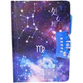 十二星座a5笔记本本子文艺精美密码 本小学生男女孩彩页带锁日记本