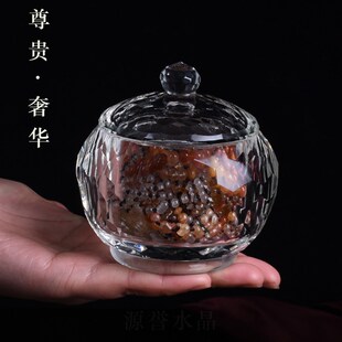 水晶首饰盒大号10cm加厚透玻璃收纳盒糖果罐储物罐梳妆台装饰摆件