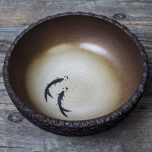 纯手工茶洗日式茶具粗陶鱼缸水洗水盂陶瓷花盆手绘笔洗建水包邮