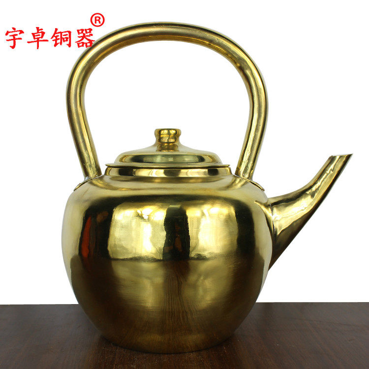 宇卓铜器 纯铜水壶铜烧水壶铜茶壶黄铜茶壶工艺品摆件