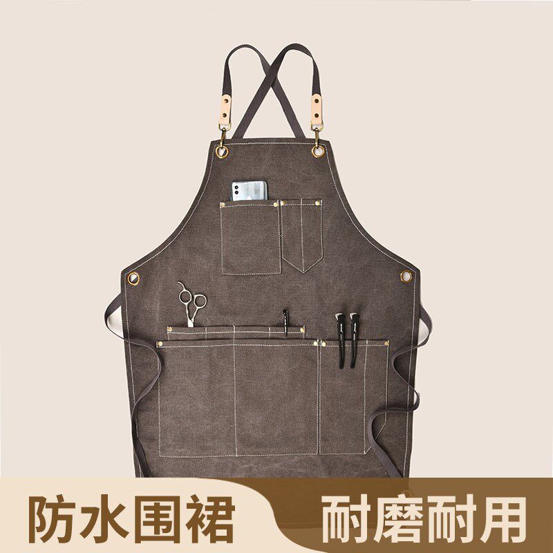 JOJOS L. PD.杂货先生.中餐厅围裙咖啡师韩版时尚帆布 环志