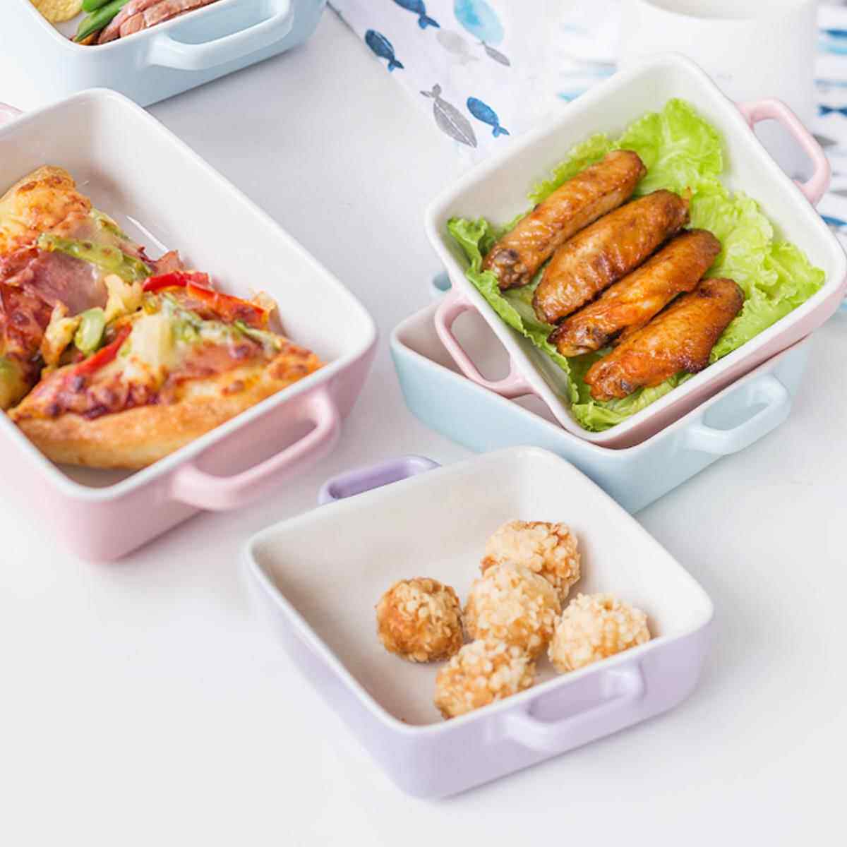 粘盘微波炉焗饭电烤炉烘焙饭碗烤箱小号烤蛋糕用具四方焗炉烤盘