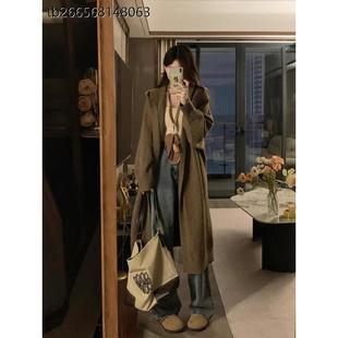 高级感慵懒风大被子连帽毛衣外套秋冬韩版宽松百搭羊毛针织大衣女