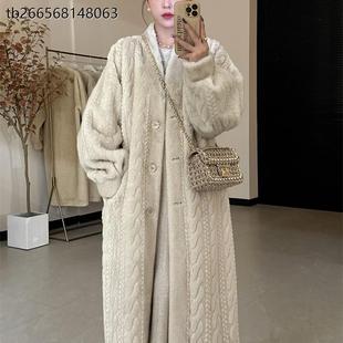 2025新款环保皮草外套女冬季水貂毛毛绒皮毛一体貂皮大衣长款洋气