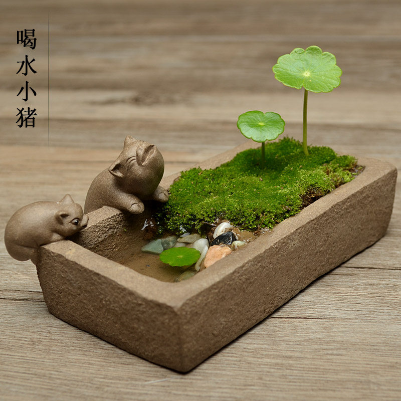 茶宠摆件精品紫砂喝水小猪雕塑茶玩茶盘家居装饰小件功夫茶道配件,餐饮具,茶宠摆件,淘宝优惠券,粉丝福利购,淘宝优惠卷