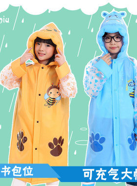 儿童雨衣幼儿园宝宝小孩子带书包位雨披男童女童学生卡通时尚雨具