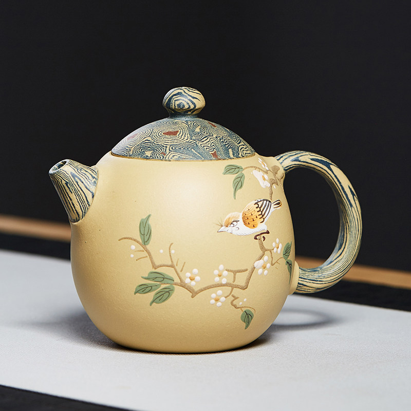 宜兴原矿紫砂壶段泥龙旦正宗名家纯全手工绞泥泡茶壶功夫茶具套装