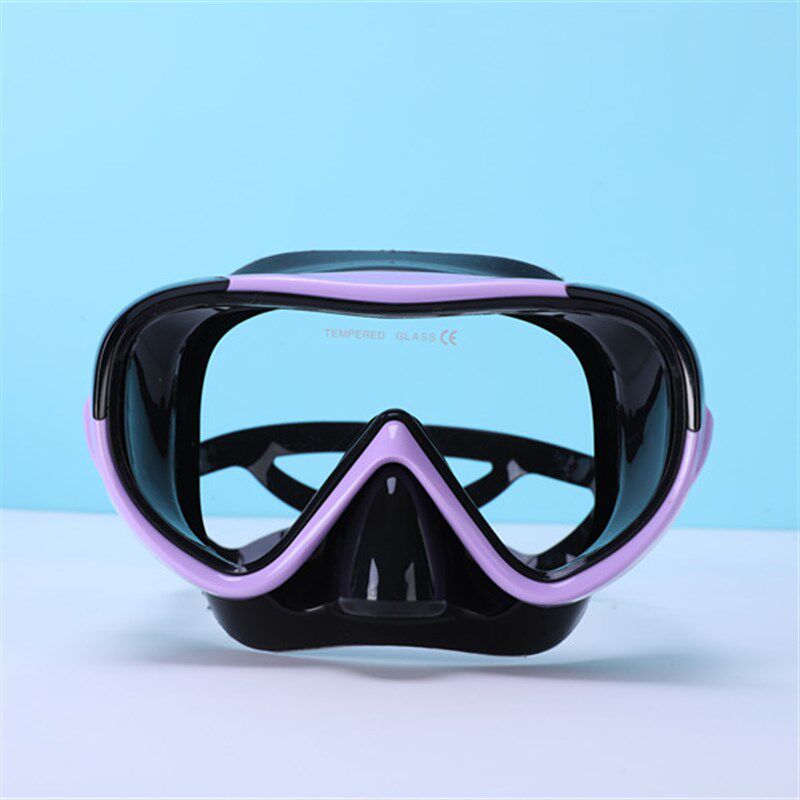 自由潜面镜深潜浮潜水肺面罩潜水镜泳镜护鼻一体大框防水防雾男女