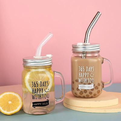 可重复使用奶茶杯子家用外带可吸珍珠非一次性可循环使用玻璃水杯