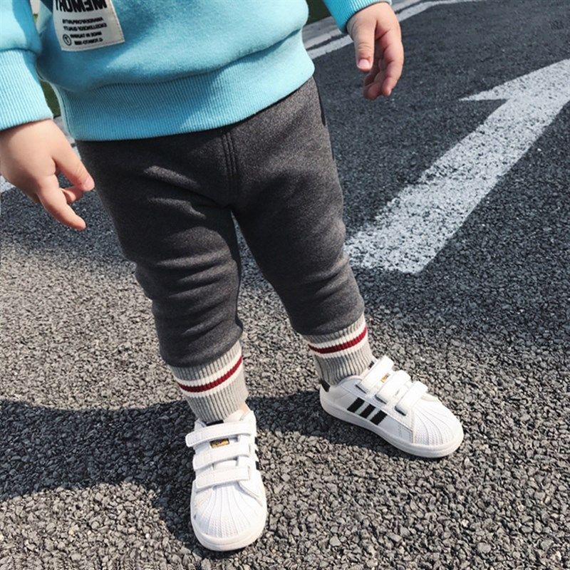 宝宝打底裤加绒款婴幼儿男女小童一体绒休闲裤子外穿秋冬加厚长裤