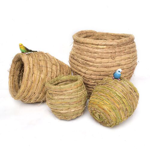 草编鸟窝珍珠玄凤虎皮鹦鹉用品鸟具保暖挂窝小鸟窝鸟巢草窝繁殖箱