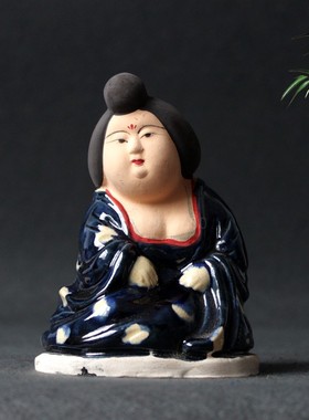 陶瓷仕女摆件陶俑胖妞艺术品复古收藏品做旧唐三彩装饰品礼品