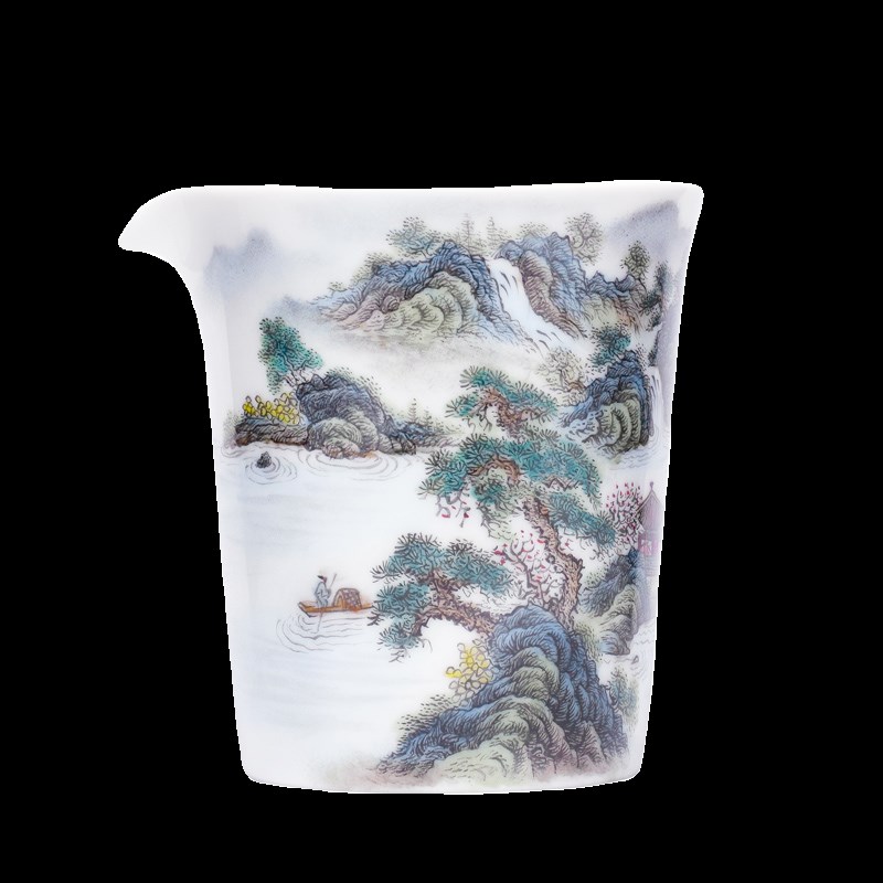 观禅景德镇手绘釉上彩公道杯陶瓷茶海匀杯单个分茶器公杯功夫茶具