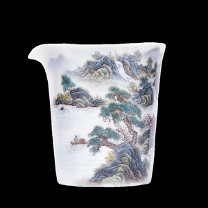 观禅景德镇手绘釉上彩公道杯陶瓷茶海匀杯单个分茶器公杯功夫茶具