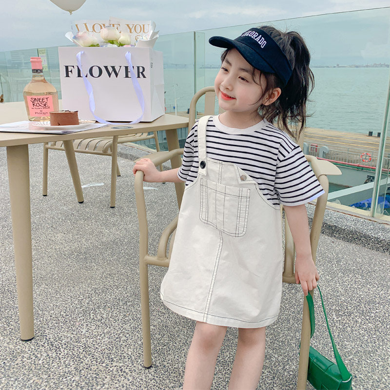 女童夏装连衣裙2023新款洋气女孩公主裙夏季儿童装裙子夏天背带裙