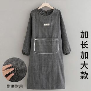 加大加长棉布长袖围裙成人罩衣反穿衣男女工作服长款厨房家用防污