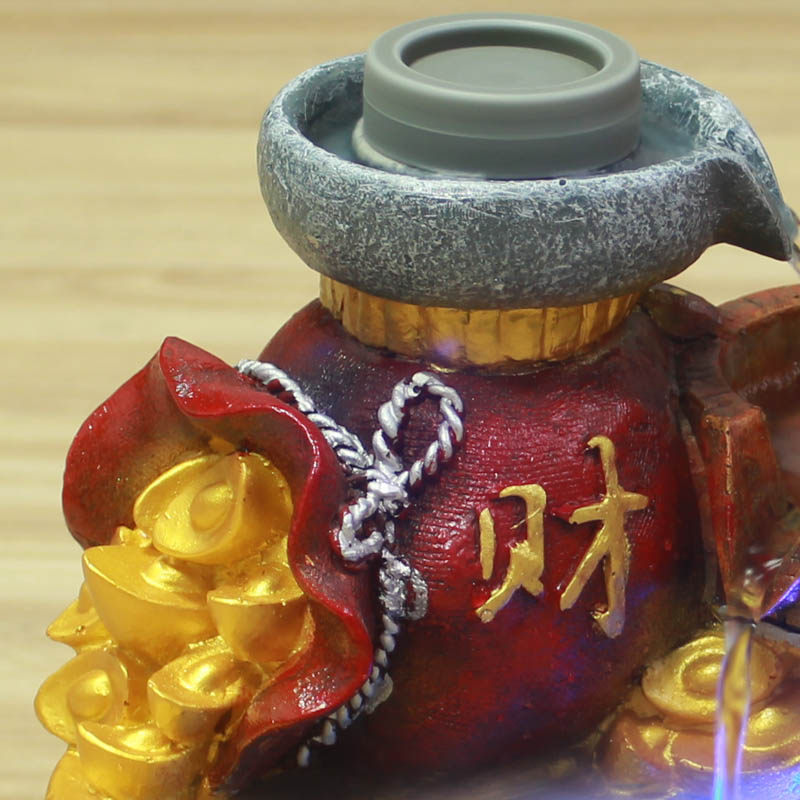 聚宝盆招财流水喷泉开业送礼生财饭店宾馆吧台收银台创意礼品摆件