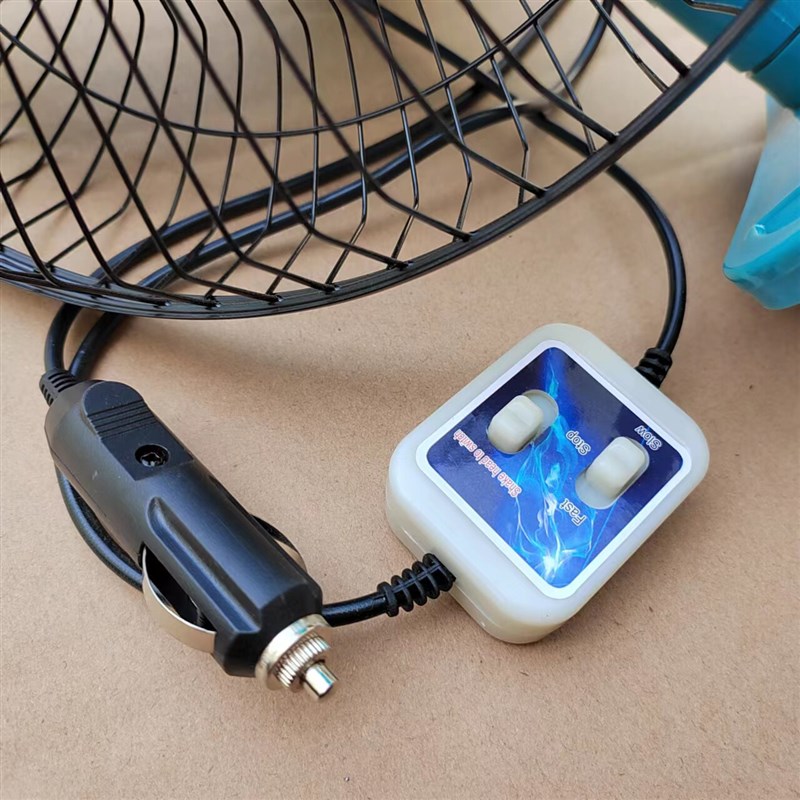 可摇头金属工程风扇24V12V车载电风扇挖掘机铲叉车强力10寸夹子