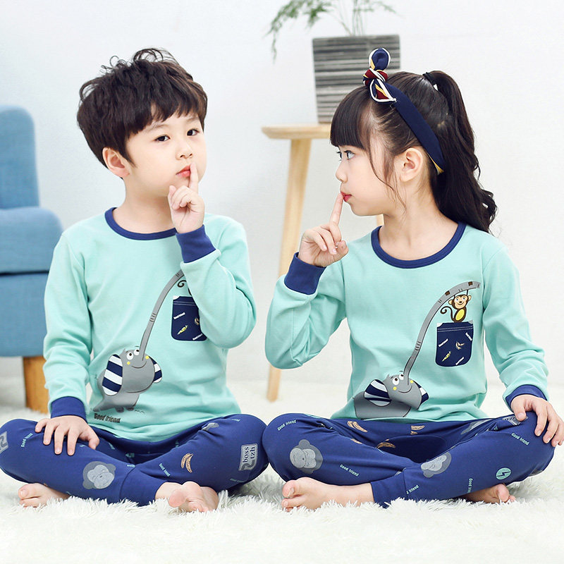 儿童秋衣秋裤纯棉宝宝睡衣薄款男童女童保暖全棉春秋小孩内衣套装,童装/婴儿装/亲子装,内衣套装,淘宝优惠券,粉丝福利购,淘宝优惠卷