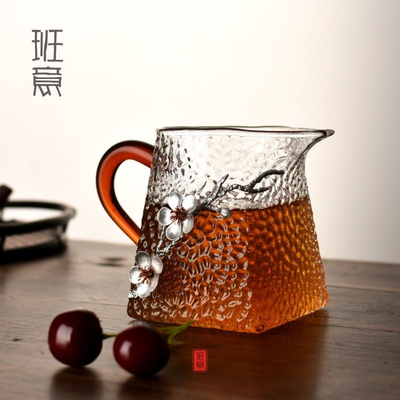 班意日式锤纹玻璃茶海纯手工创意梅花分茶杯长嘴家用倒茶器公道杯,餐饮具,公道杯,淘宝优惠券,粉丝福利购,淘宝优惠卷