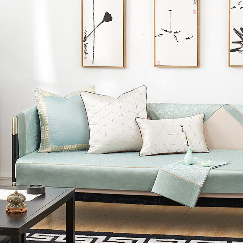 中式沙发垫禅意中国风防滑四季通用沙发巾靠背巾新中式沙发垫套罩
