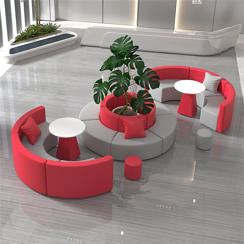 正红色接待培训机构写字楼售楼部休闲沙发茶几异形组合休息区会客,商业/办公家具,沙发,淘宝优惠券,粉丝福利购,淘宝优惠卷