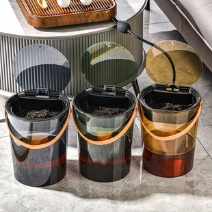 茶水桶废水桶干湿分离二合一高端按压式新款茶道台茶渣过滤茶水桶