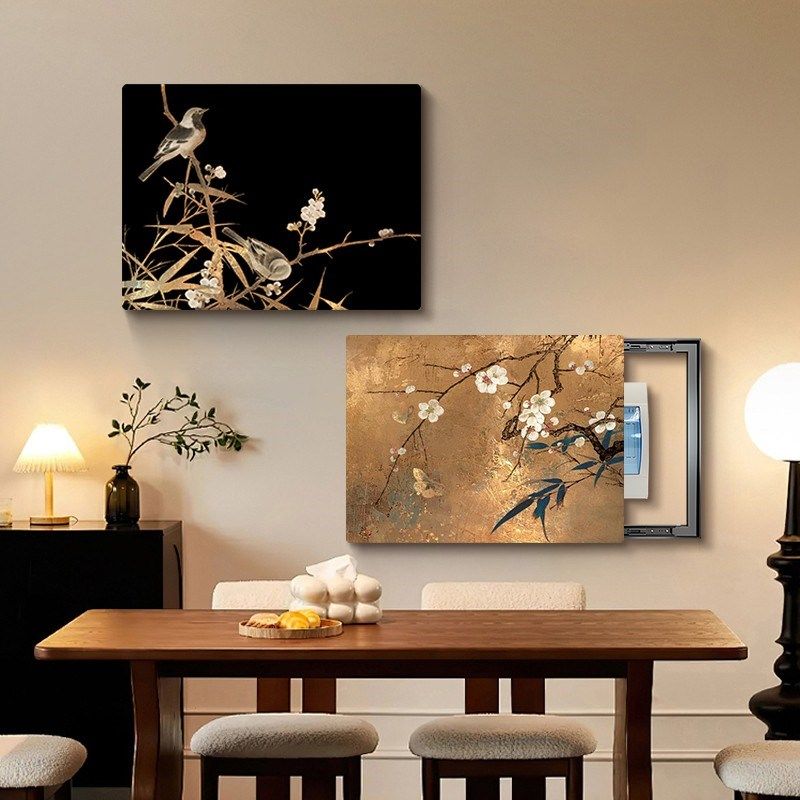 法式中古风电表箱装饰画2024新款遮挡强弱配电箱盒挂画电箱盖面板,家居饰品,现代装饰画,淘宝优惠券,粉丝福利购,淘宝优惠卷