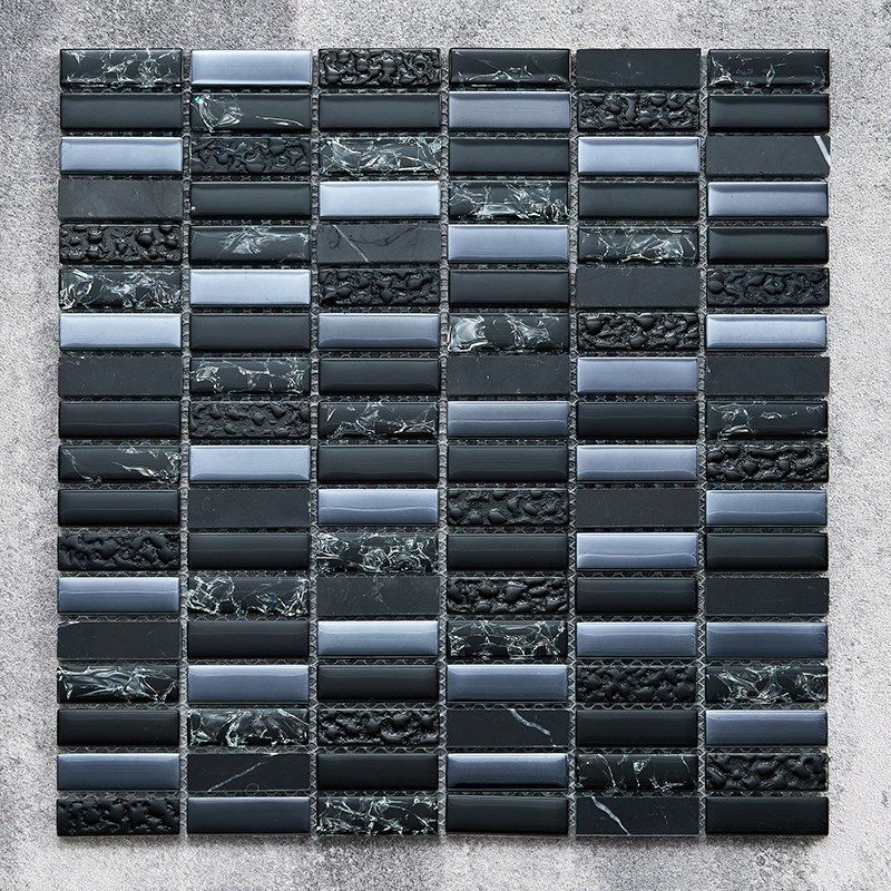 玻璃混石材条形马赛克15X48卫生间腰线吧台浴室背景墙包柱子瓷砖,家装主材,马赛克,淘宝优惠券,粉丝福利购,淘宝优惠卷