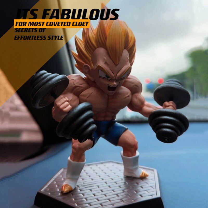 潮玩汽车摆件健身肌肉贝吉塔手办车载七龙珠公仔玩偶模型装饰品男