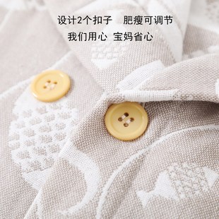 秋若薇儿童纱布带扣浴袍带帽三层棉和服女宝洗澡成人浴衣美容院