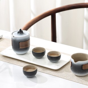 松发瓷器旅行茶具套装便携车载快客杯陶瓷户外高档功夫茶具茶杯