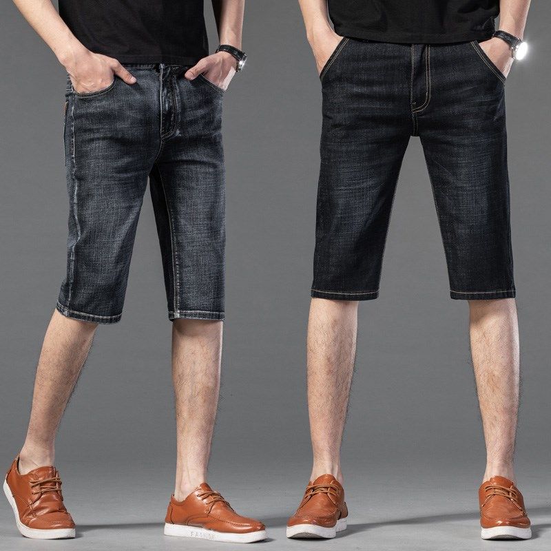 夏季薄款男士牛仔短裤五七分休闲牛仔裤子男宽松直筒马裤七分中裤,男装,休闲裤,淘宝优惠券,粉丝福利购,淘宝优惠卷