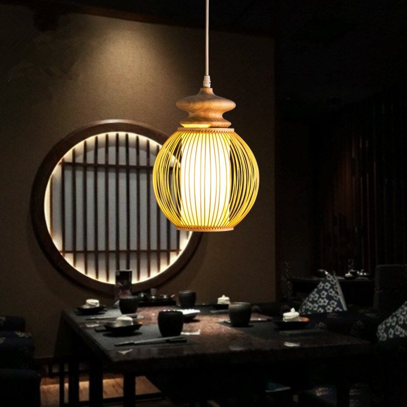 日式餐厅吊灯料理店餐桌灯吧台包厢卧室床头灯禅意茶室灯竹编灯具,家装灯饰光源,客厅吊灯,淘宝优惠券,粉丝福利购,淘宝优惠卷