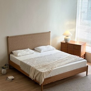 昌黎阿亚那定制180*200白蜡木全实木床一件;120*200齐边床两件