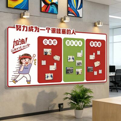磁吸公告栏展示牌白板公司办公室员工风采宣传栏企业文化墙贴装饰