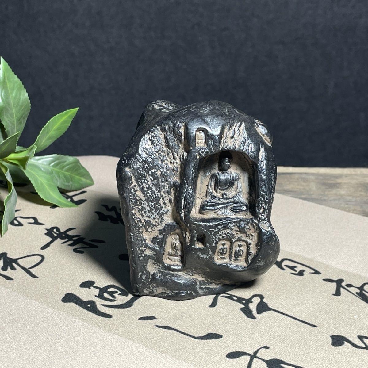 仿古中式手作敦煌佛窟香插摆件茶桌桌面复古做旧个性家居装饰摆件
